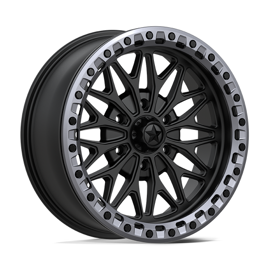 MSA Offroad Wheels MA53 BOLO UTV BEADLOCK MATTE BLACK W/ GL-GUNMETAL RG Wheel 18x7 6X139.7mm +10 100.3mm