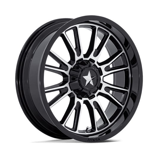 MSA Offroad Wheels M51 THUNDERLIPS UTV GLOSS BLACK MACHINED Wheel 24x7 5X114.3mm +0 72.56mm
