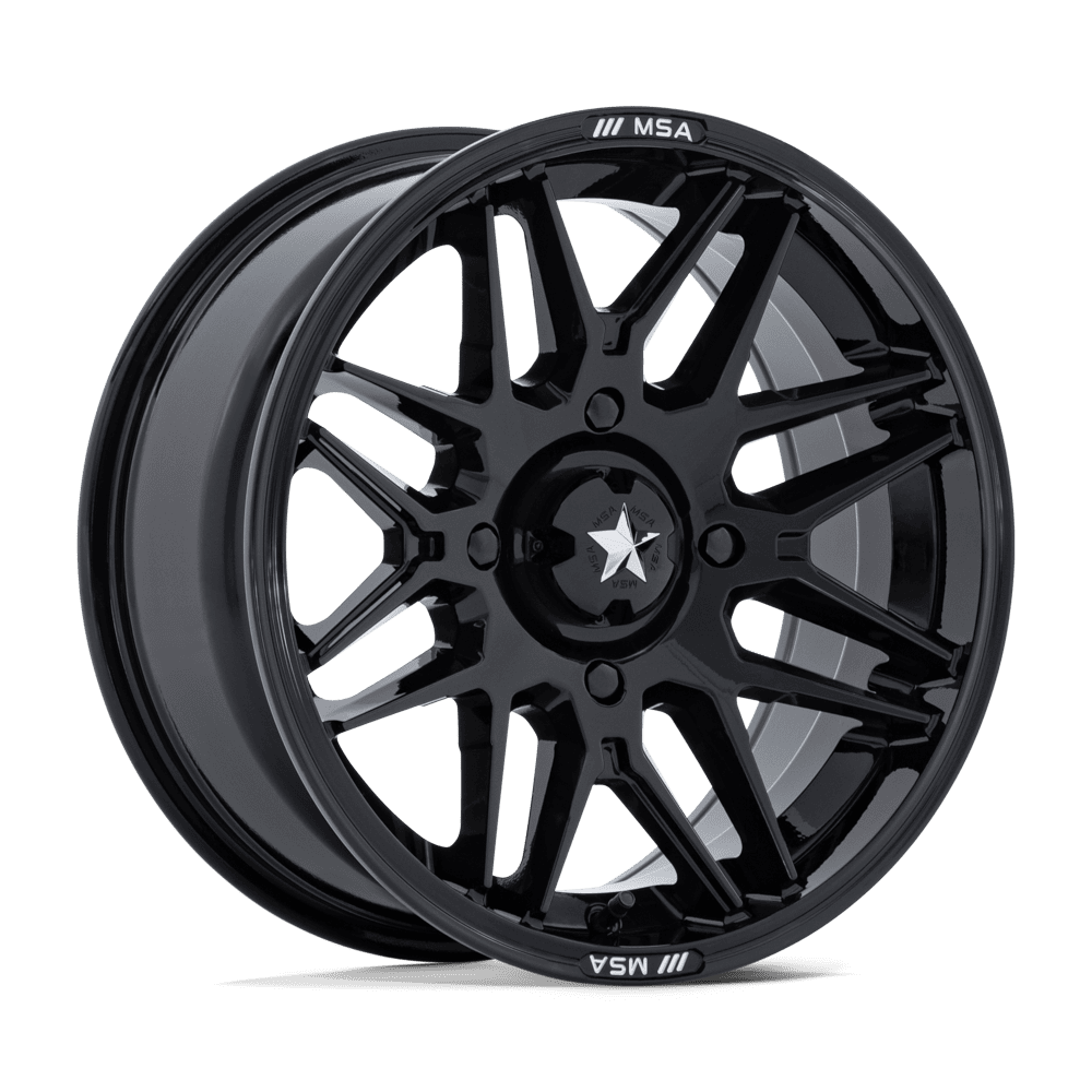 MSA Offroad Wheels M52 RADAR UTV GLOSS BLACK Wheel 16x7 5X114.3mm +10 72.56mm