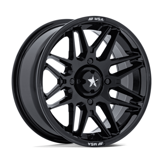 MSA Offroad Wheels M52 RADAR UTV GLOSS BLACK Wheel 16x7 5X114.3mm +10 72.56mm
