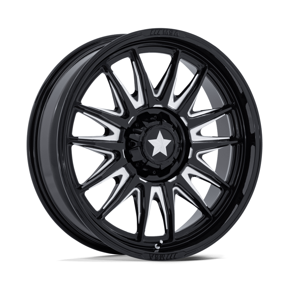 MSA Offroad Wheels M55 COMMANDER UTV GLOSS BLACK MILLED Wheel 18x7 5X114.3mm +10 72.56mm