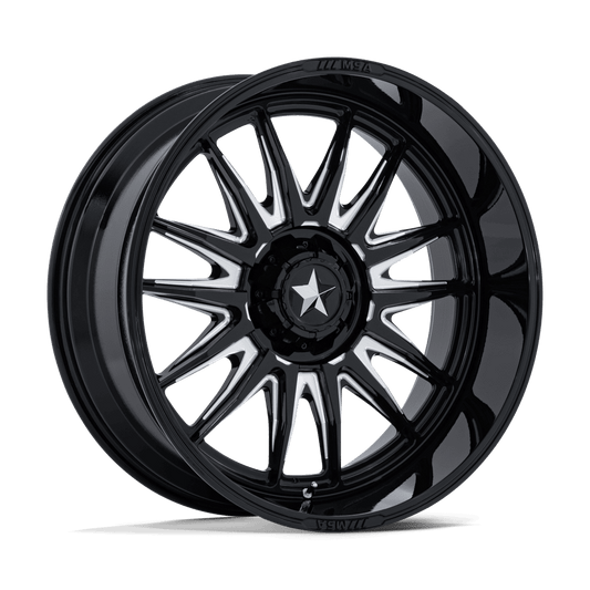 MSA Offroad Wheels M55 COMMANDER UTV GLOSS BLACK MILLED Wheel 24x10 5X114.3mm -25 72.56mm
