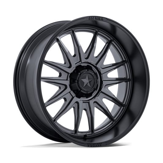 MSA Offroad Wheels M55 COMMANDER UTV MATTE GUNMETAL W/ M-BLK LIP Wheel 24x10 5X114.3mm -25 72.56mm