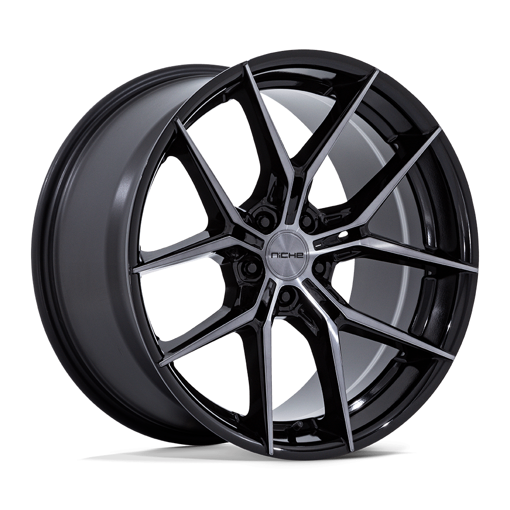 Niche 1PC NC279 PRODIGY 5 GLOSS BLACK DARK TINTED CLEAR Wheel 18x9.5 5X112mm +22 66.56mm