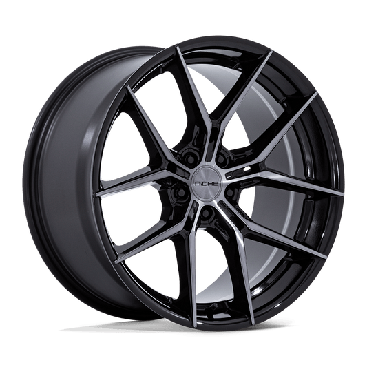 Niche 1PC NC279 PRODIGY 5 GLOSS BLACK DARK TINTED CLEAR Wheel 18x8.5 5X112mm +42 66.56mm