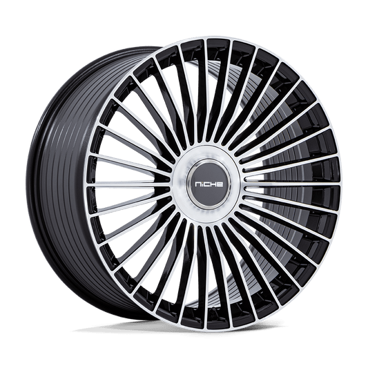 Niche 1PC NC282 SERENE GLOSS BLACK W/ MACHINED FACE Wheel 21x10.5 5X112/5X120mm +38 72.56mm