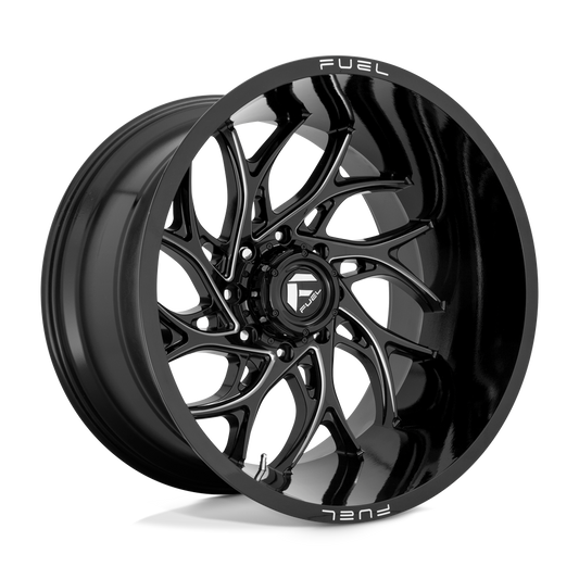 Fuel 1PC D741 RUNNER GLOSS BLACK MILLED Wheel 22x10 8X180mm -18 124.2mm
