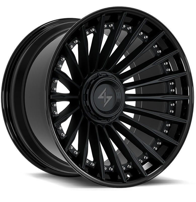 SENTALI BFX BFX1 24x12 6x135/6x139.7 -44 Gloss Black Lip / Matte Black Centre