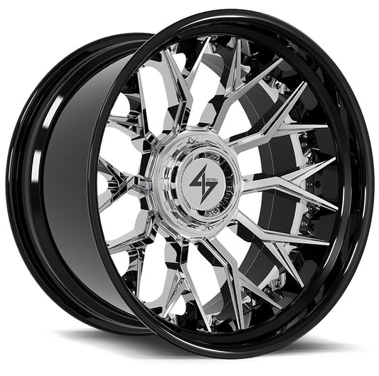 SENTALI BFX BFX2 22x10 8x165.1/8x180 -24 Gloss Black Lip / Chrome Centre