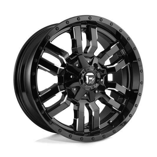Fuel 1PC D595 SLEDGE GLOSS BLACK MILLED Wheel 18x9 5X114.3/5X127mm -12 78.1mm