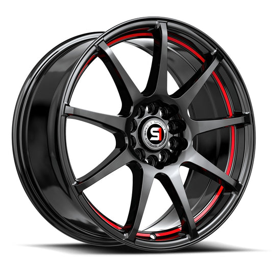 SPEC-1 RACING SP-67 18x8 5x110/5x114.3 38 Gloss Black / Red Line