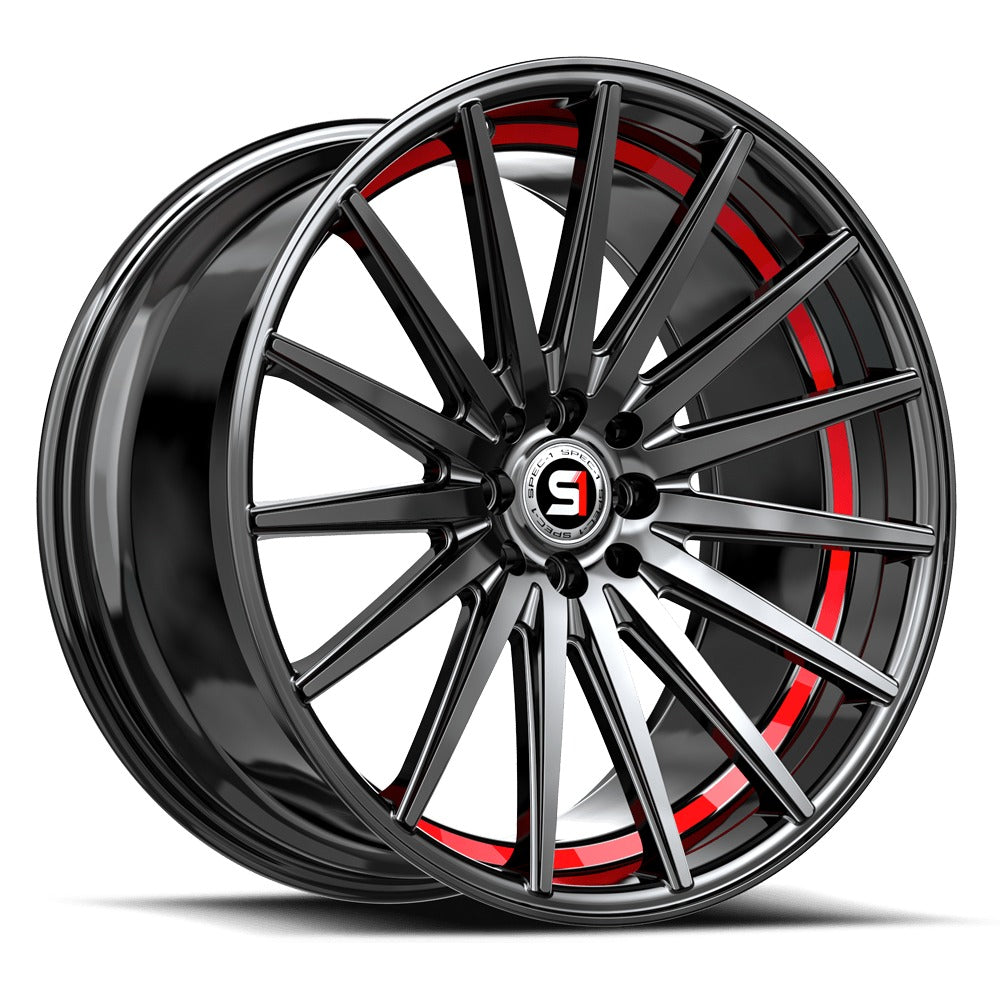 SPEC-1 RACING SP-69 18x8 5x100/5x114.3 38 Gloss Black / Red Under Cut
