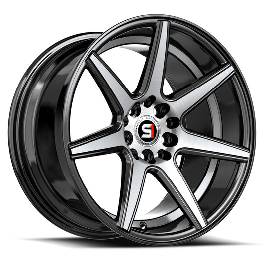 SPEC-1 RACING SP-73 17x7.5 5x114.3/5x105 42 Gloss Black Machined / Undercut