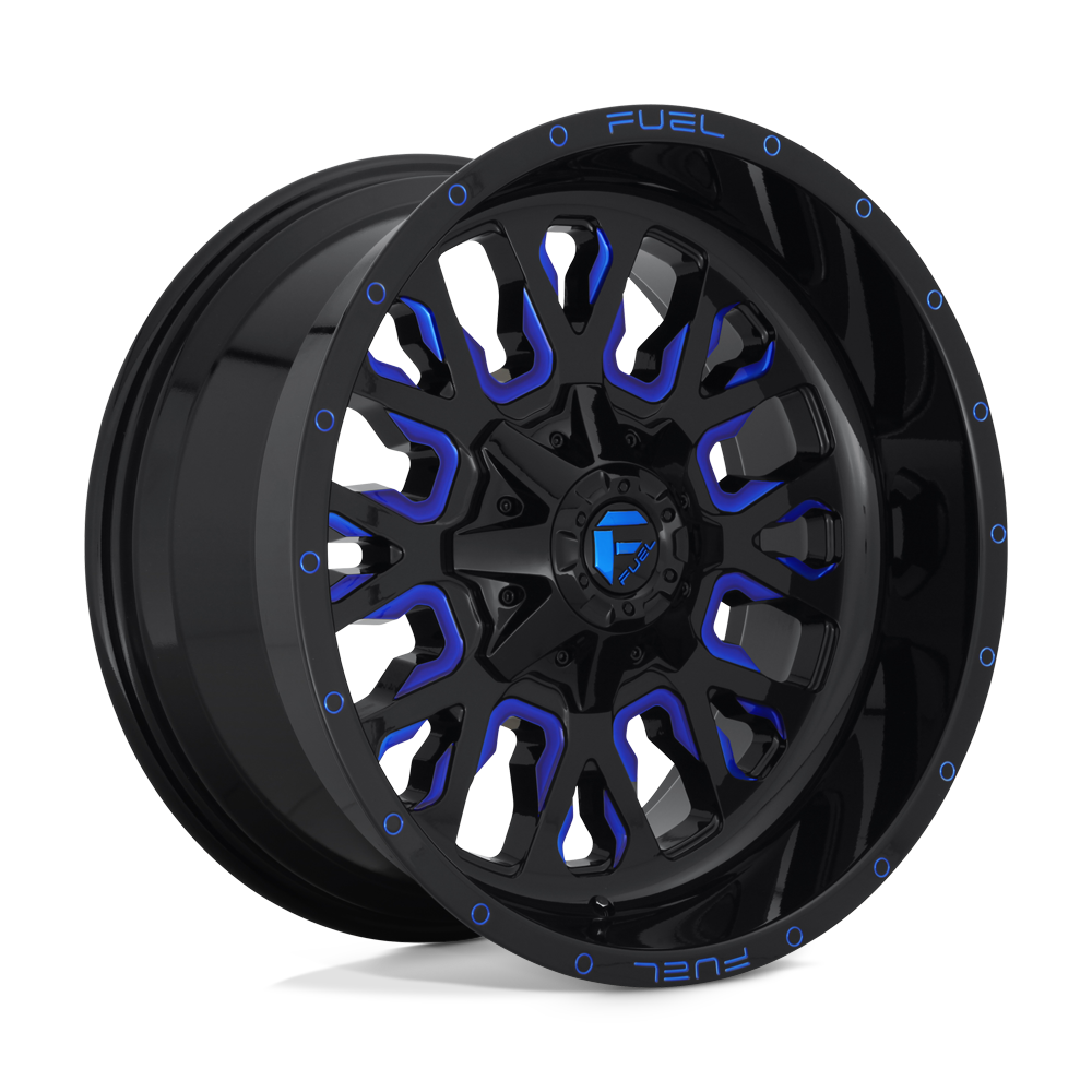 Fuel 1PC D645 STROKE GLOSS BLACK BLUE TINTED CLEAR Wheel 20x10 8X170mm -18 125.1mm