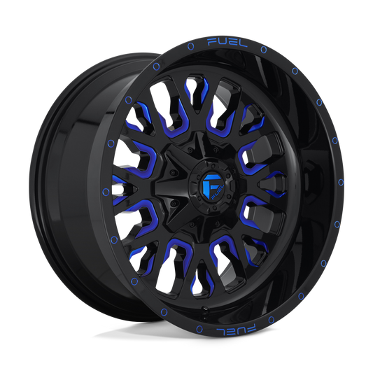Fuel 1PC D645 STROKE GLOSS BLACK BLUE TINTED CLEAR Wheel 18x9 5X114.3/5X127mm -12 78.1mm