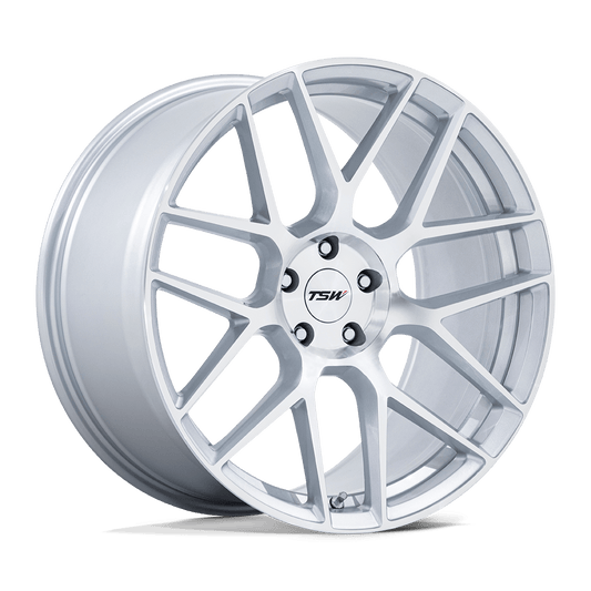 TSW TW002 LASARTHE GLOSS SILVER MACHINED Wheel 17x8 5X120mm +35 74.1mm