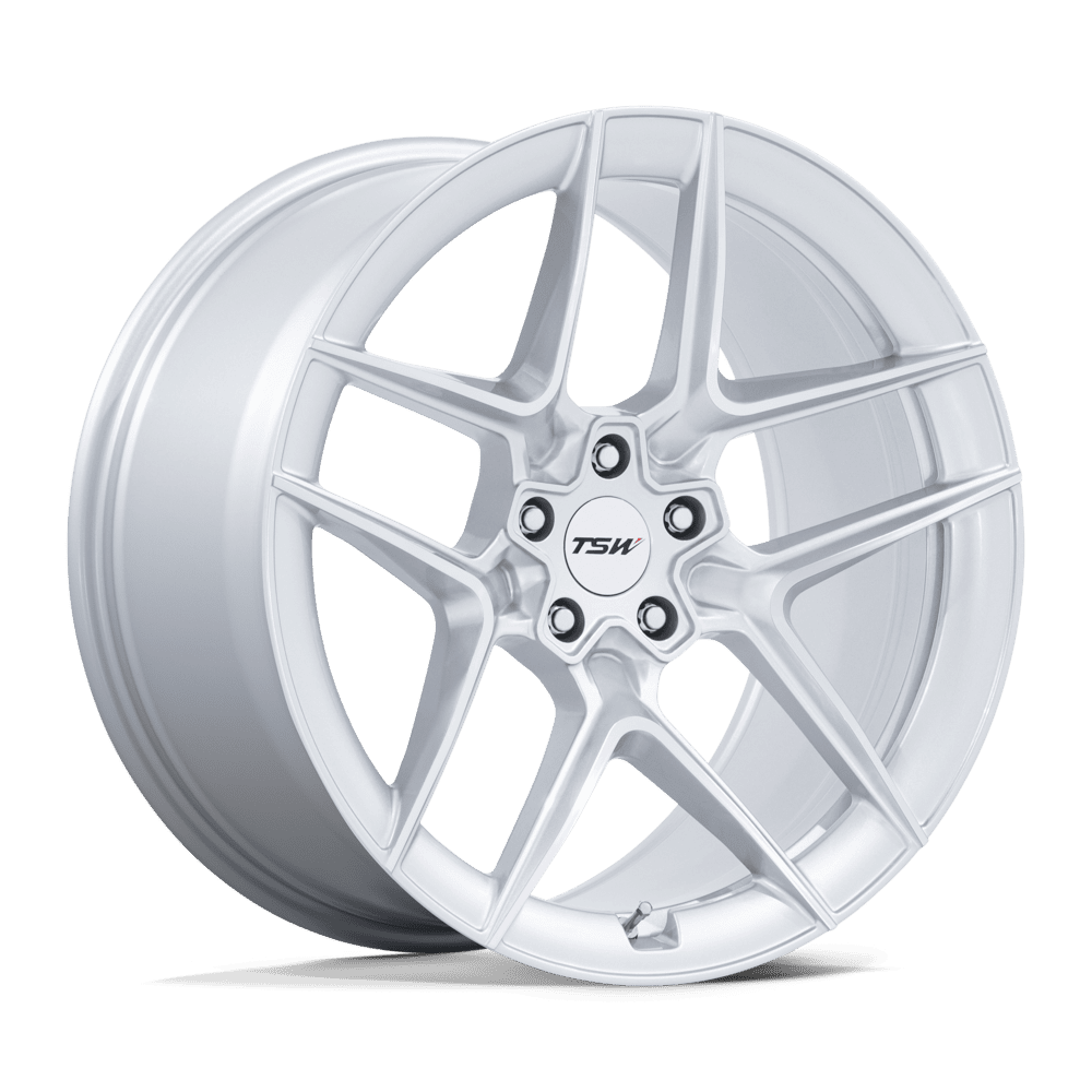 TSW TW008 SLIPSTREAM GLOSS SILVER W/ MACHINED FACE Wheel 20x9 5X114.3mm +35 72.56mm
