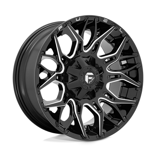 Fuel 1PC D769 TWITCH GLOSSY BLACK MILLED Wheel 22x10 6X135/6X139.7mm -18 106.1mm