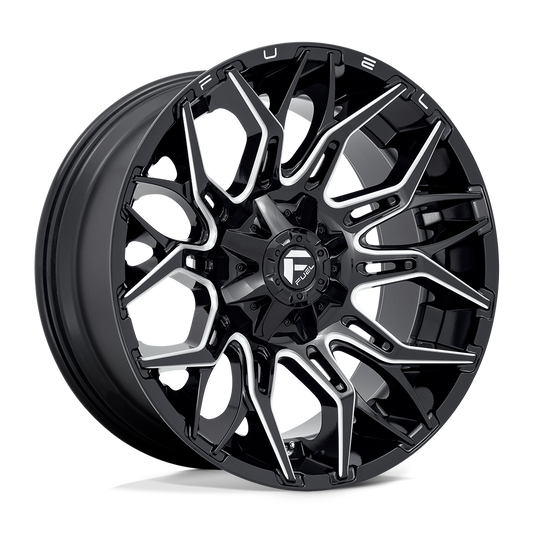 Fuel 1PC D769 TWITCH GLOSSY BLACK MILLED Wheel 22x10 8X180mm -18 124.2mm