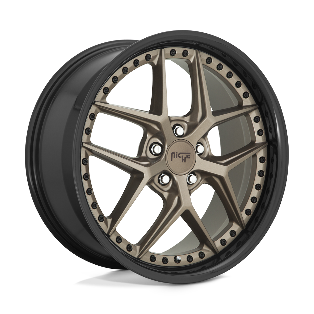 Niche 1PC M227 VICE MATTE BRONZE BLACK BEAD RING Wheel 19x8.5 5X114.3mm +35 72.56mm