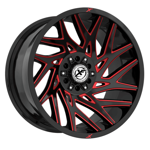 XF OFFROAD XF-229 20x10 6x135/6x139.7 -12 Gloss Black Milled Red