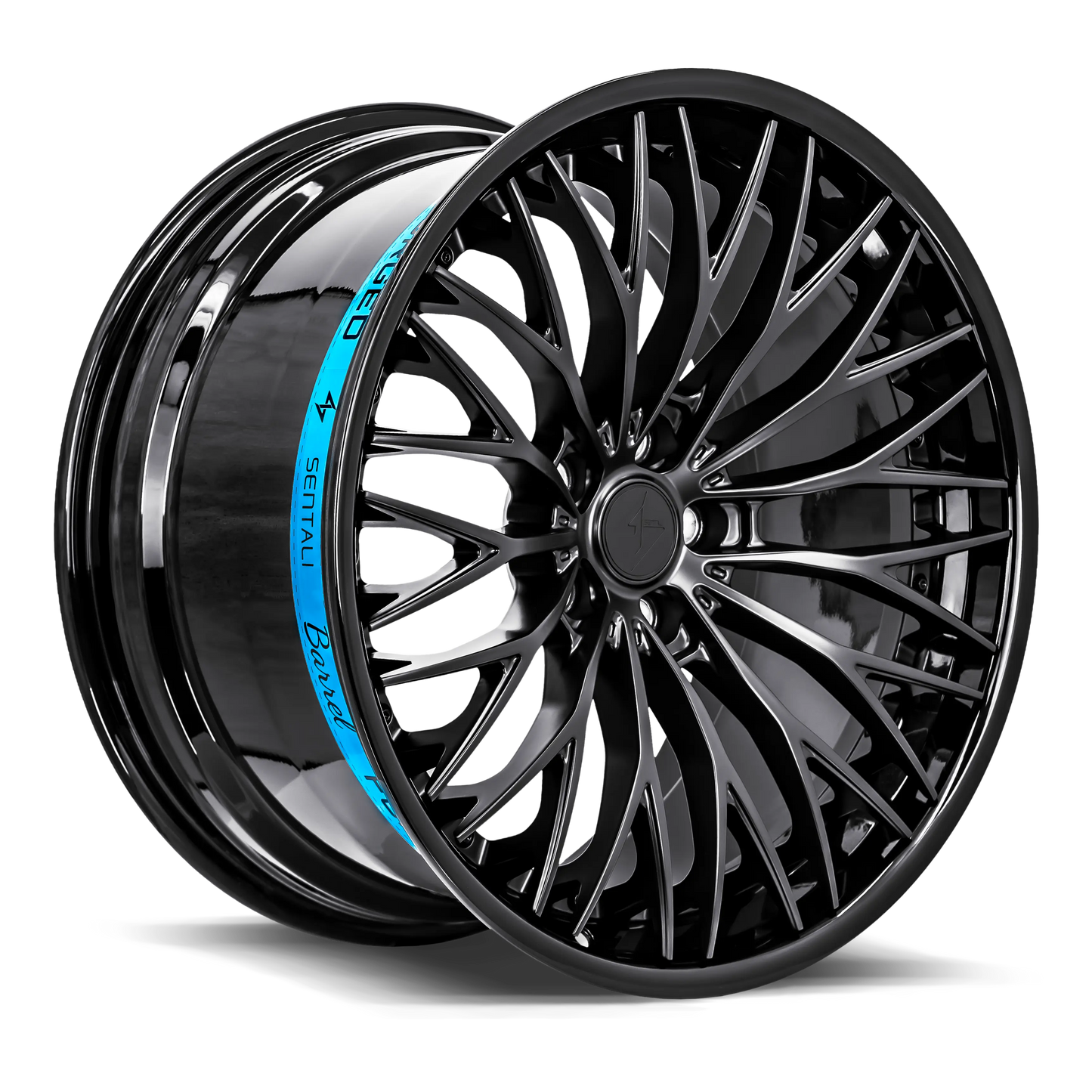 SENTALI BARREL SB1 Gloss Black Lip / Matte Black Centre Wheel 20x10 5X115mm +20 71.6mm