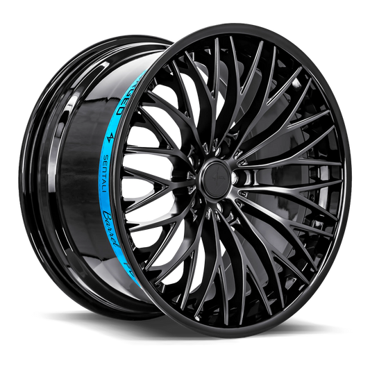 SENTALI BARREL SB1 Gloss Black Lip / Matte Black Centre Wheel 20x10 5X115mm +20 71.6mm