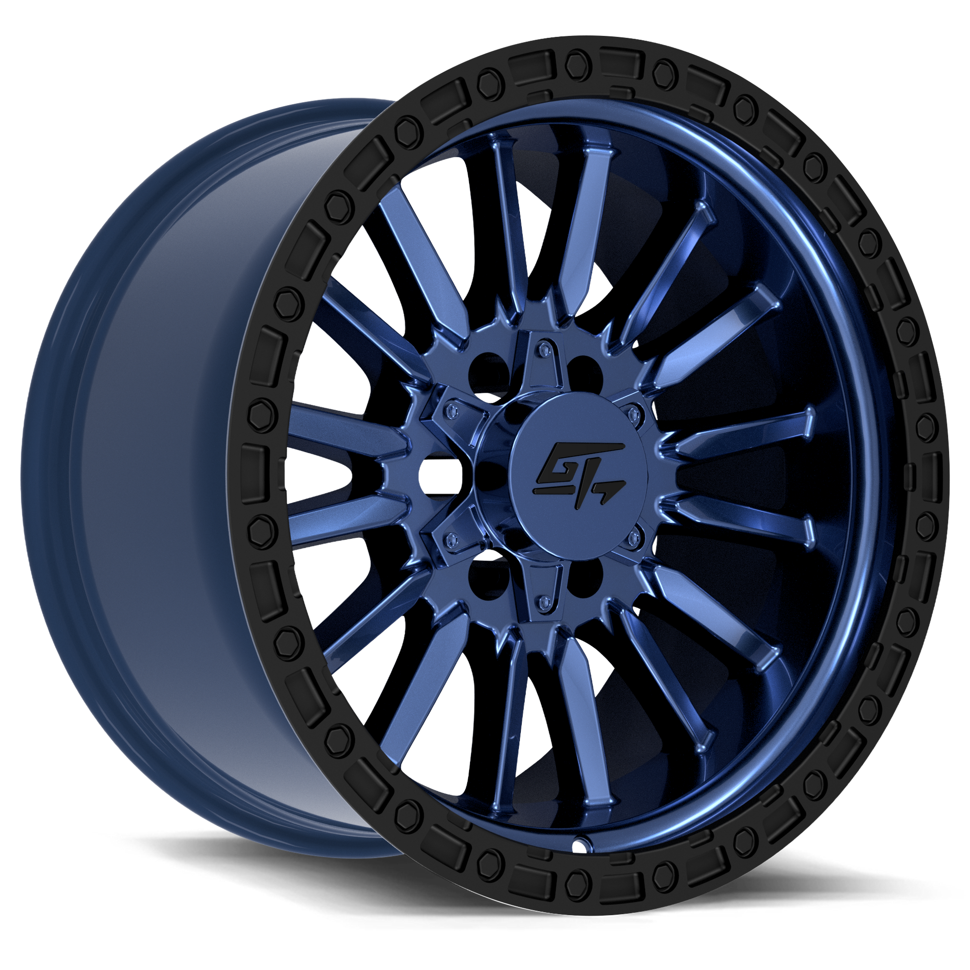 CHAMBER 18x12 6x135 / 6x139.7 -44 Black Ring / Midnight Blue Centre