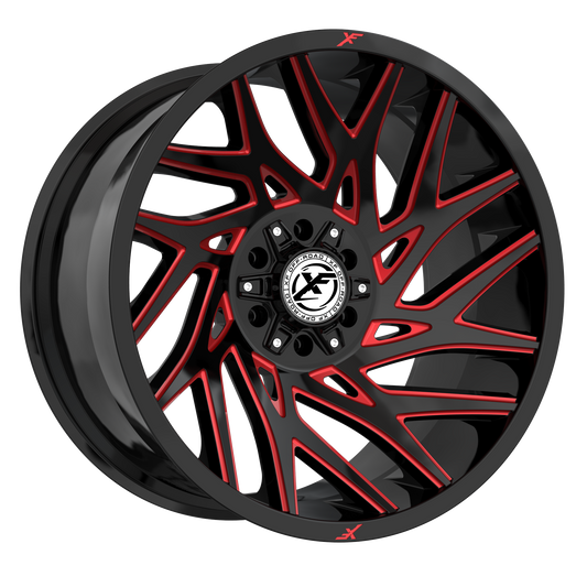 XF-229 20x10 5x127/5x139.7 -12 Gloss Black & Red Milled