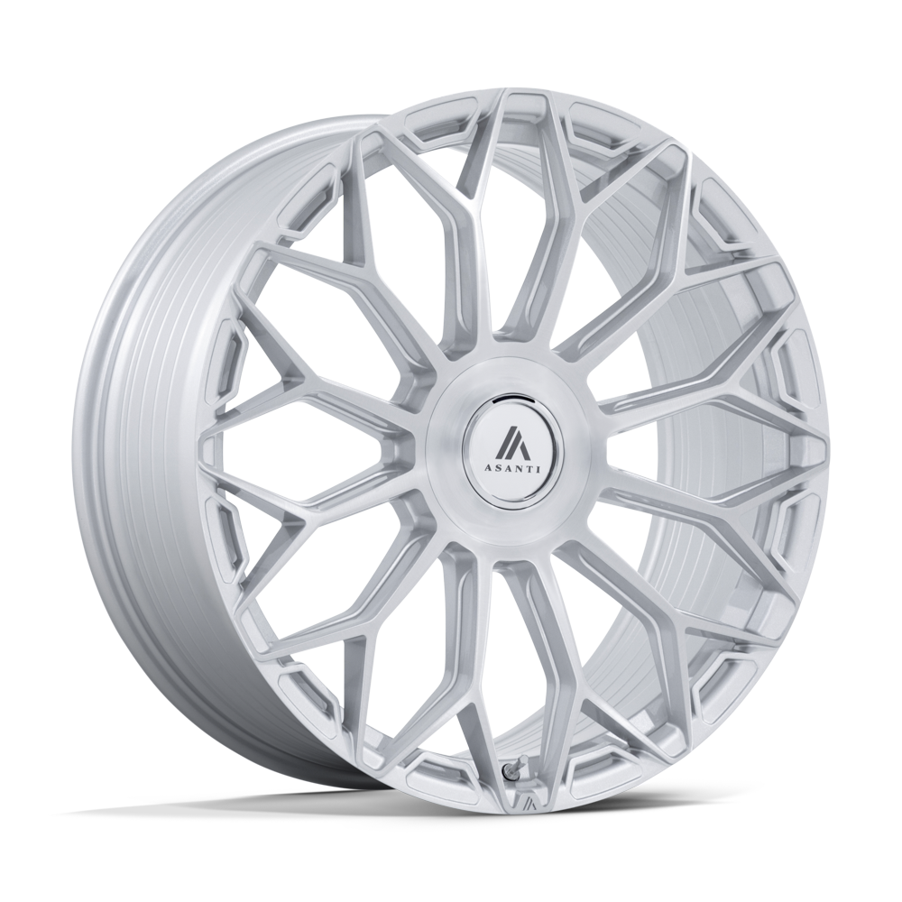 Asanti Black AB051 ENVOY GLOSS SILVER W/ BRUSHED FACE Wheel 22x9 5X112/5X114.3mm +38 72.56mm