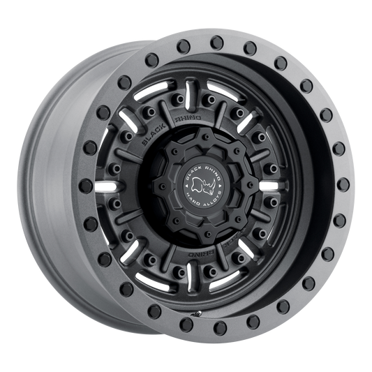Black Rhino Hard Alloys ABRAMS TEXTURED MATTE GUNMETAL Wheel 17x8.5 6X139.7mm -18 112.1mm