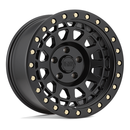 Black Rhino Hard Alloys PRIMM MATTE BLACK W/ BRASS BOLTS Wheel 17x9 6X135mm +0 87.1mm