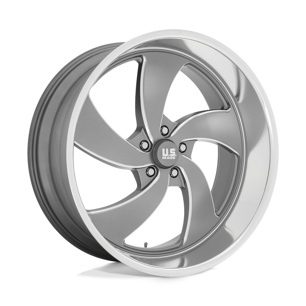 US Mag 1PC U133 DESPERADO ANTHRACITE MILLED DIAM-CUT LIP Wheel 24x10 5X127mm +5 78.1mm