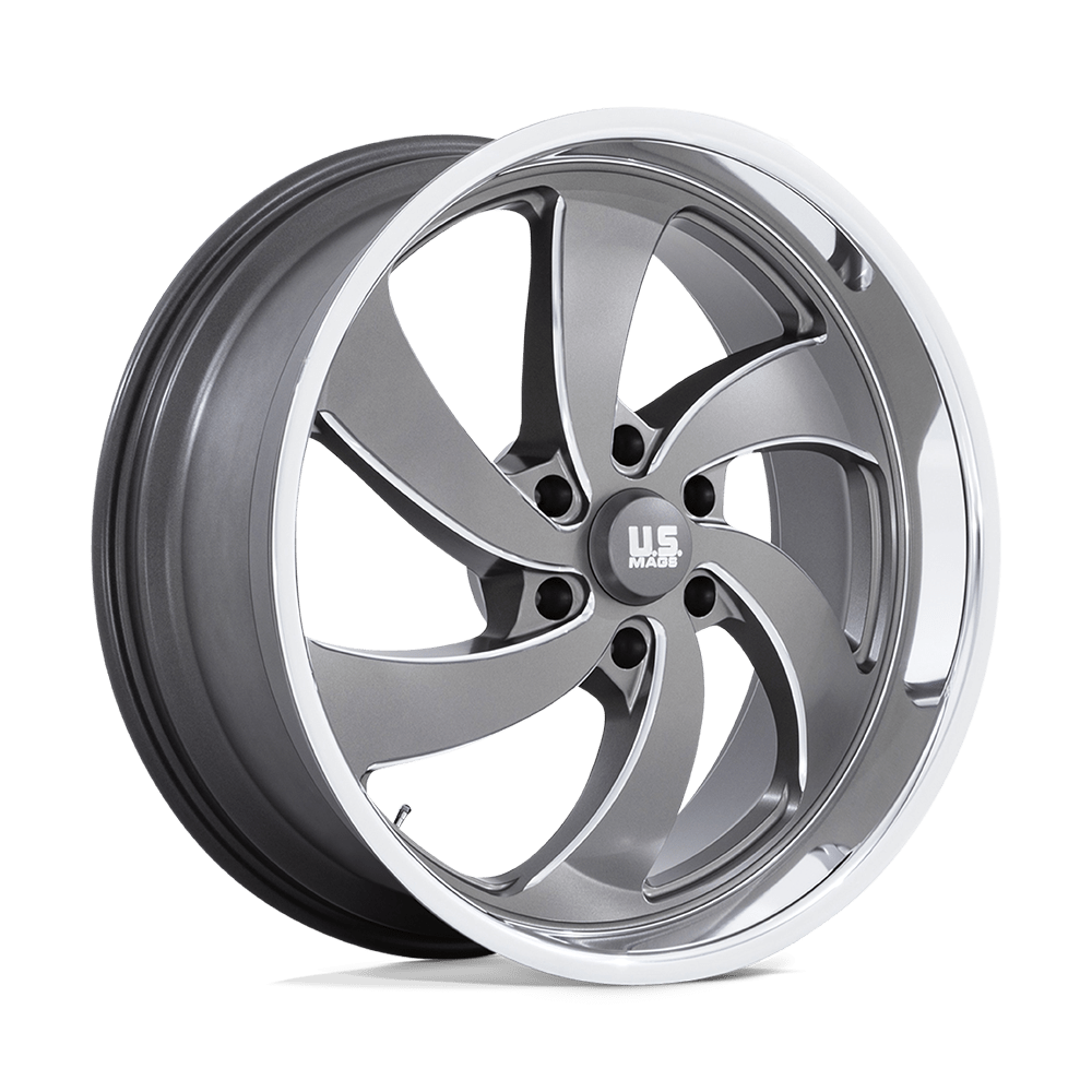 US Mag 1PC U133 DESPERADO ANTHRACITE MILLED DIAM-CUT LIP Wheel 22x10 6X139.7mm +25 78.1mm