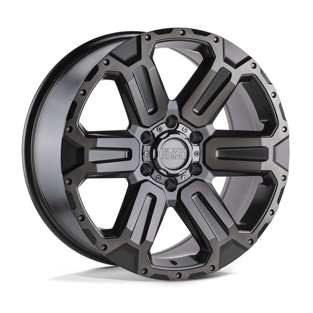 Black Rhino Hard Alloys WANAKA M-GUNMETAL W/ BRUSHED FACE Wheel 18x9 6X139.7mm +12 112.1mm