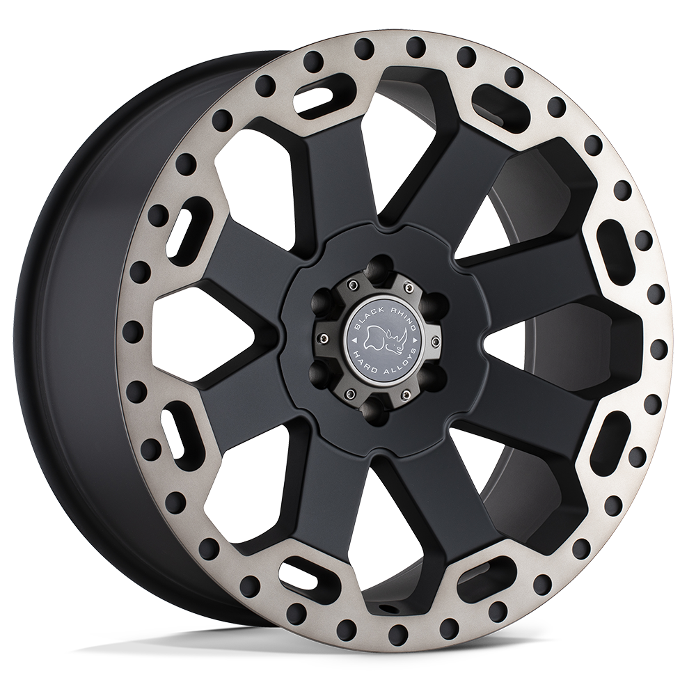 Black Rhino Hard Alloys WARLORD MATTE BLACK W/ MACH DARK TINT Wheel 17x9 8X165.1mm +12 122.4mm